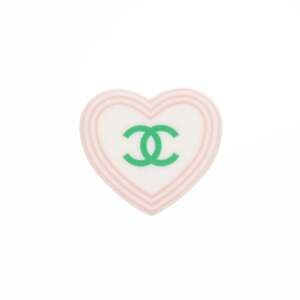 CHANEL White Logo Brooch